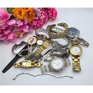 Mixed Watch Lot 16 Pieces Men Women For Repair Parts Untested Fossil Seiko Gruen